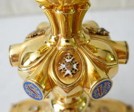Solid silver gilt antique French Gothic Chalice.